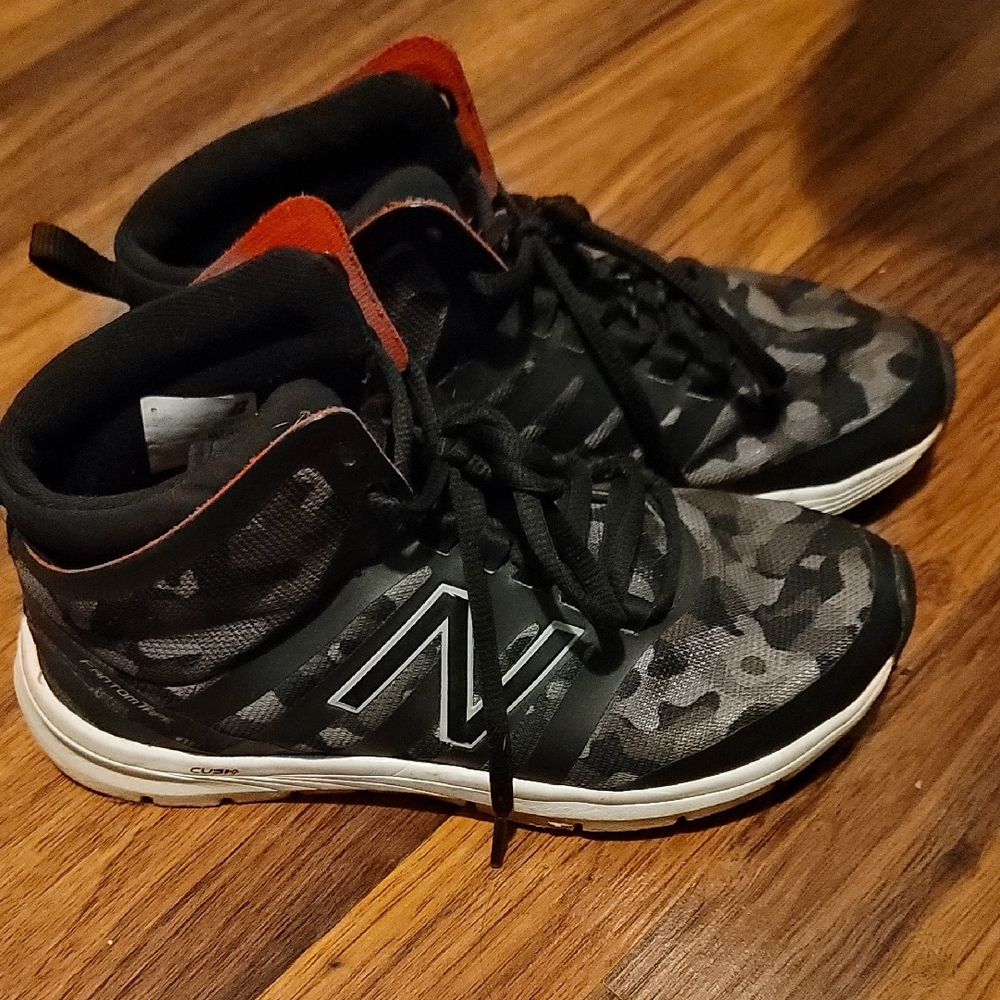 New Balance Black and Gray Camouflage Sneakers